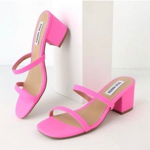 Steve Madden pink block heel sandals